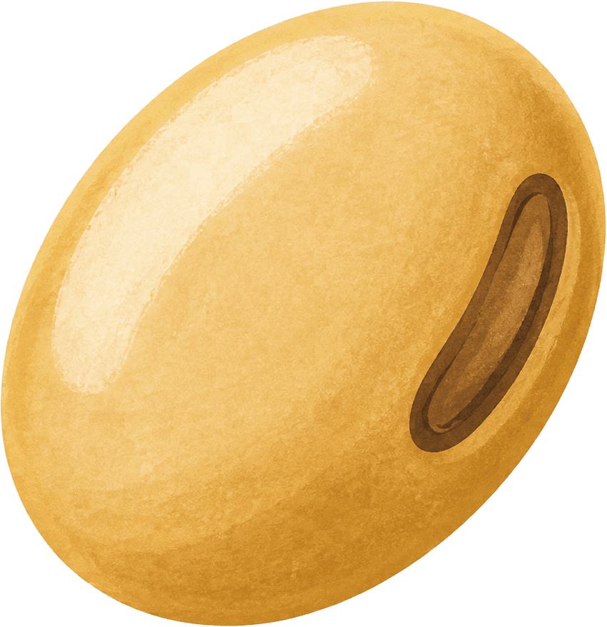 An illustrated golden soybean, the source of it all