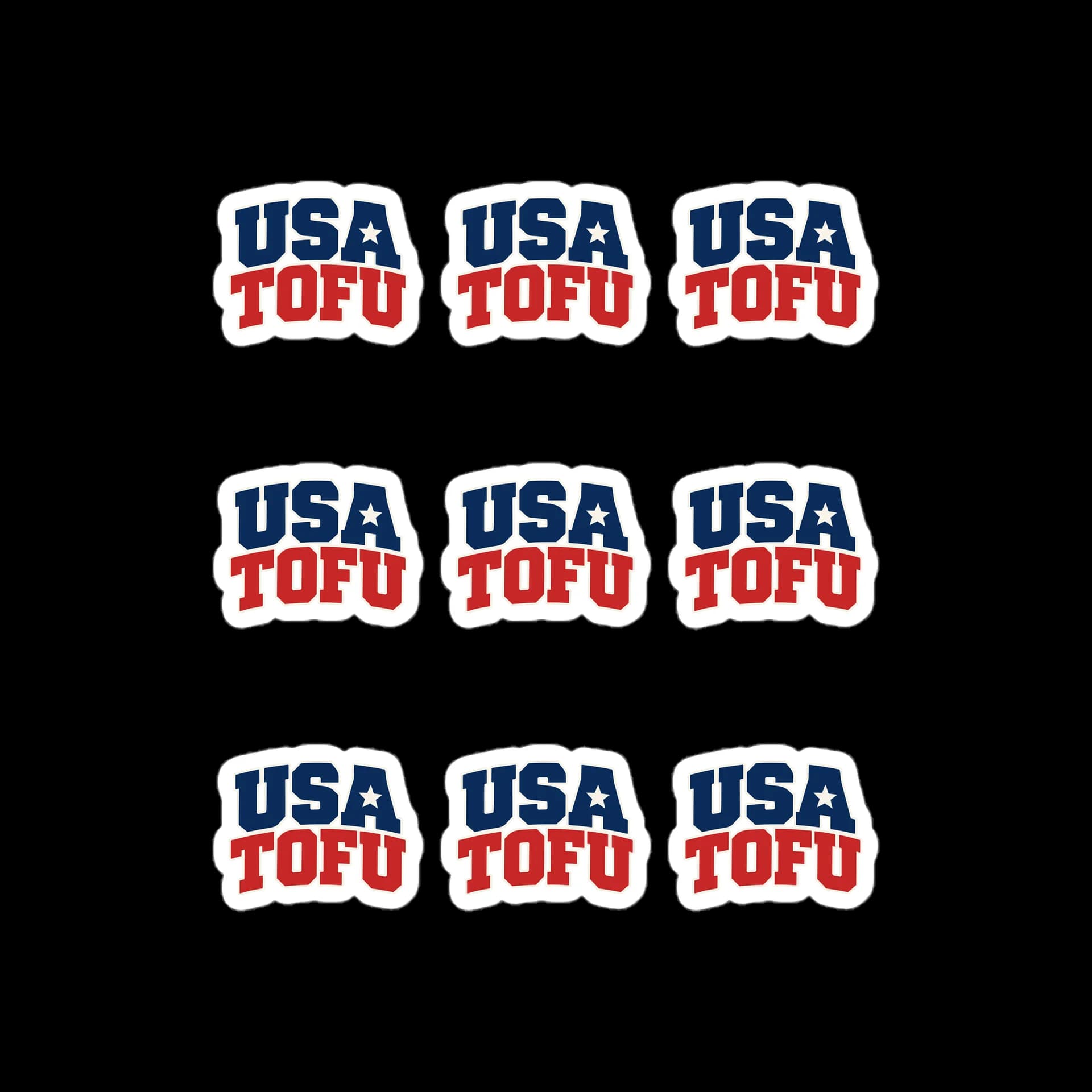 USA TOFU Logo Sticker Pack — 9 Stickers — view 1