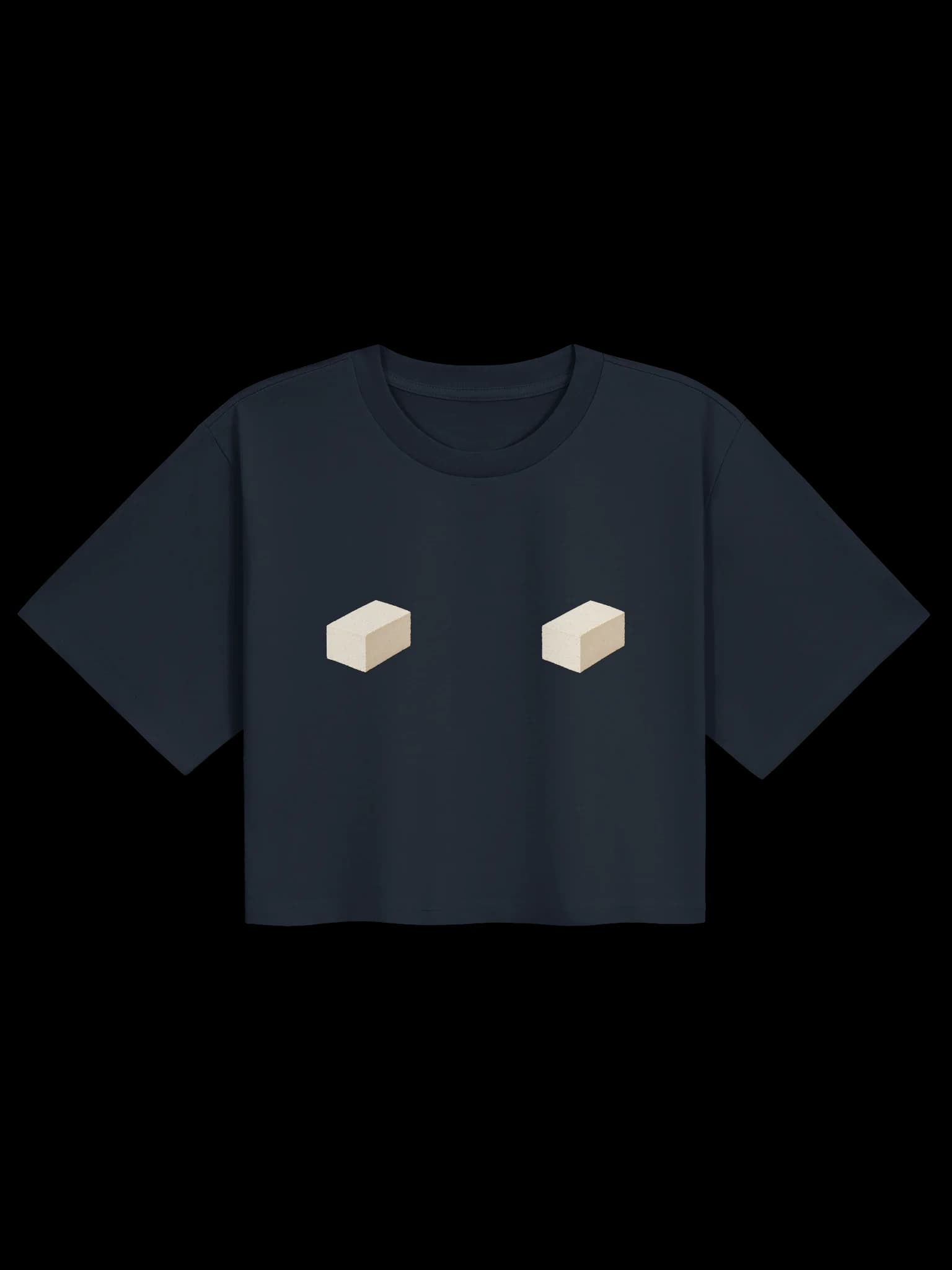 Double Block Crop Tee — Front